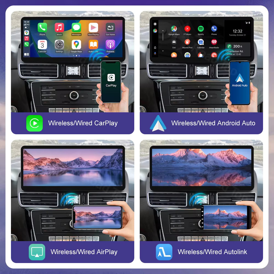 Road Top 12,3 Zoll Linux Touchscreen Multimedia Autoradio mit Android Auto und Wireless CarPlay für Mercedes Benz GLE GLS 2016-2018 in Schwarz - Bild 4