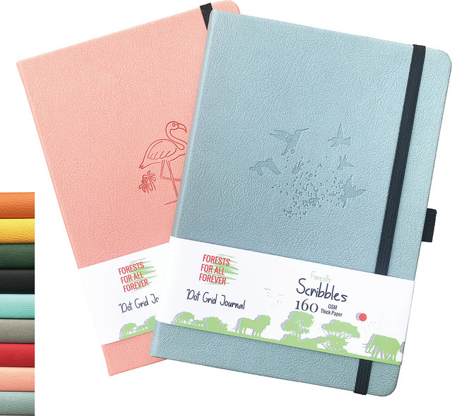 BUKE Gepunktetes Tagebuch A5 in Blau mit Hardcover, 160 Seiten und 160 g/m2 DOT GRID Papier - Bild 1