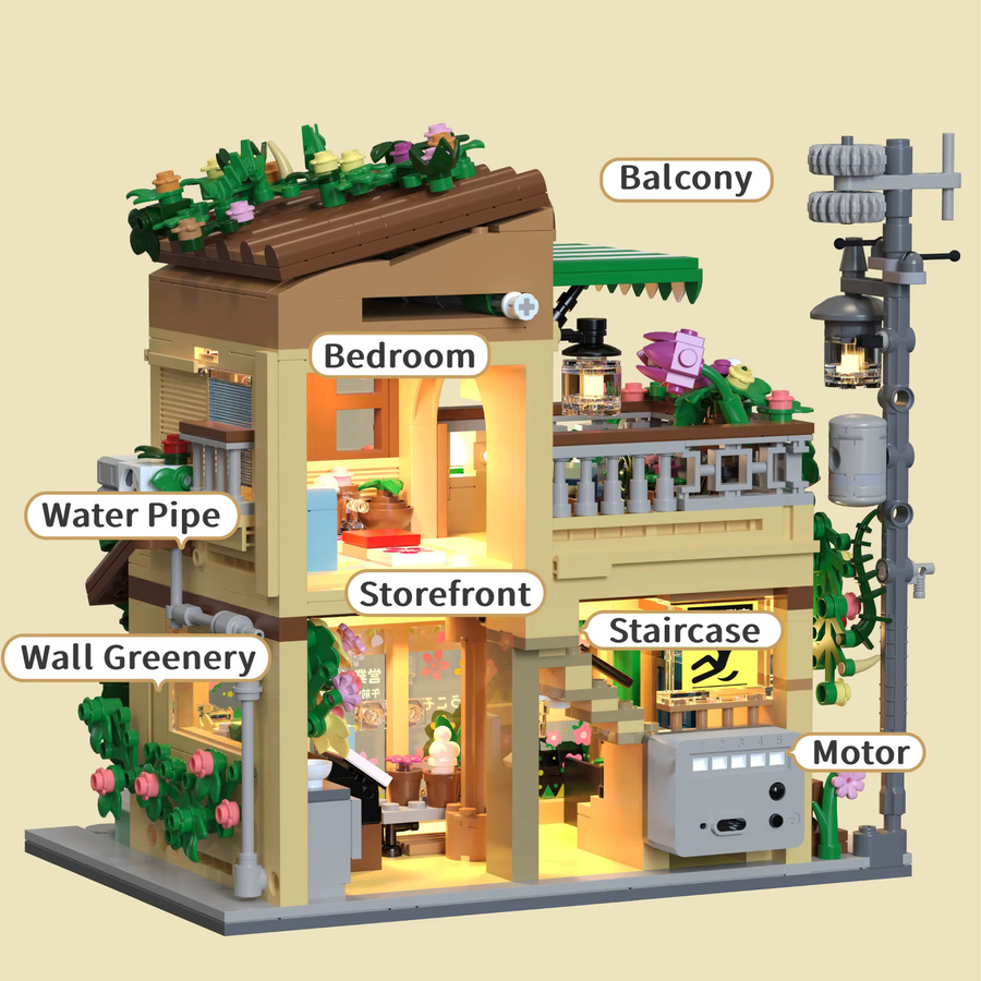 MOULD KING MOC City Japanischer Blumenladen, Bausteine, Konstruktionssteine - Bild 2