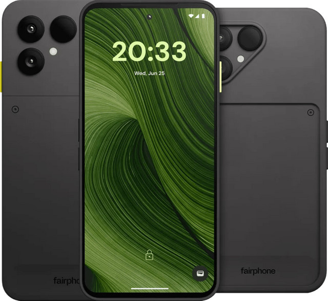 Fairphone 6 Smartphone 256GB Schwarz 5G mit Protective Backcover Schwarz - Bild 1