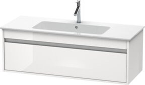 Duravit Waschtischunterschrank Ketho Wandhängend in Weiß Hochglanz mit einer Schublade, Breite: 120 cm, Tiefe: 47,5 cm, Höhe: 41 cm - Bild 1