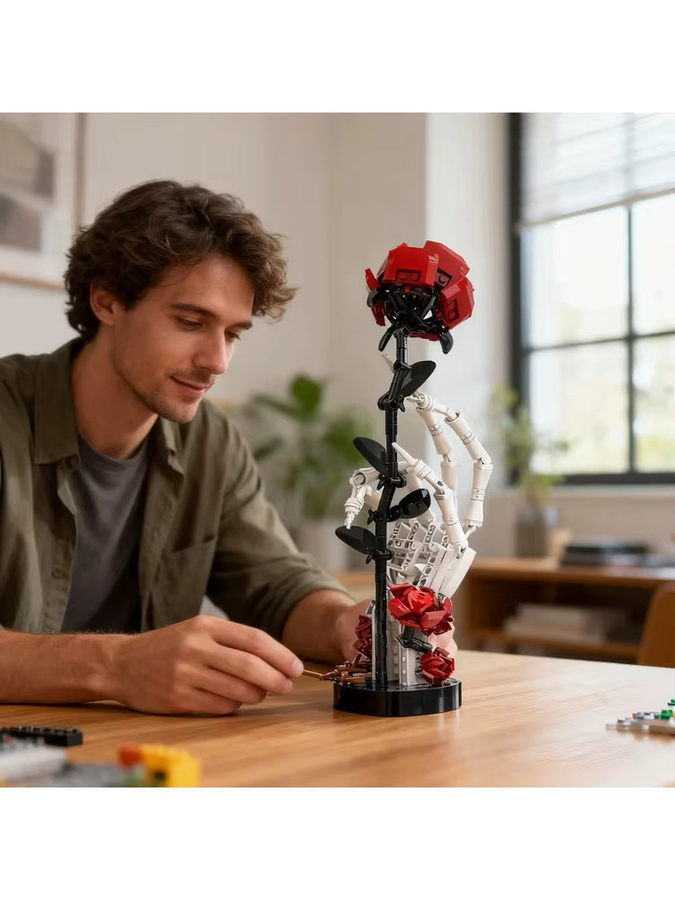 wishiot Skeleton Hand Rose Modell, Bausteine, 357 Teile - Bild 5