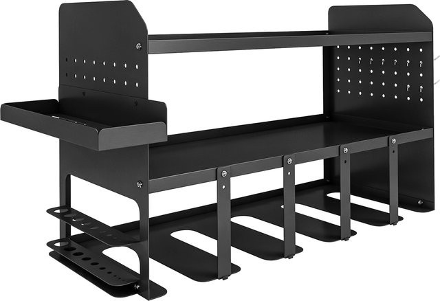 Outsunny Gartenwerkzeug-Organizer 2-stufiger Gartengeräte-Ständer mit Haken und Seitenfach in Schwarz, B/T/H: 61,8 x 23 x 32,7 cm - Bild 1