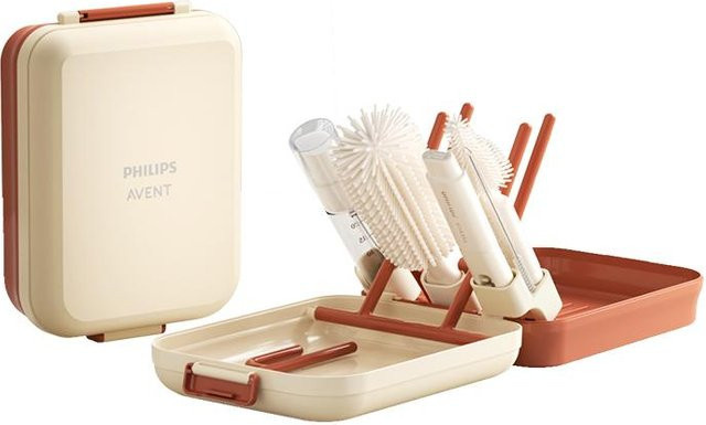 Philips Avent 10-in-1 Flaschenreinigungs-Set aus Silikon und Kunststoff, Grau, BPA-frei - Bild 1