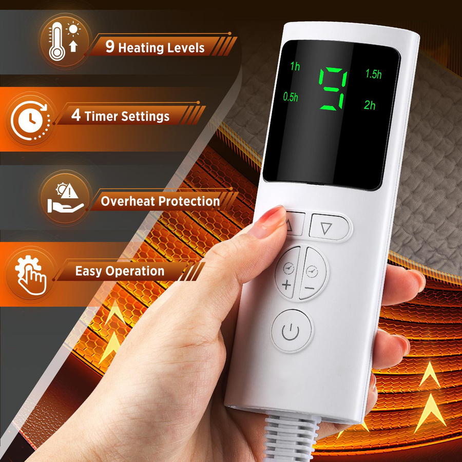 Binchi Health Technology Tragbarer Heizstützgürtel in Grau mit einstellbarer Temperatur als Warmer Rückengürtel und Lendenstützpolster - Bild 3