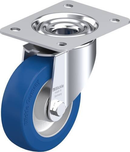 Blickle Lenkrolle LK-ALBS 125K-3 in Silber und Blau mit 125 mm Rad-Durchmesser und einer Tragfähigkeit von max. 350 kg - Bild 1