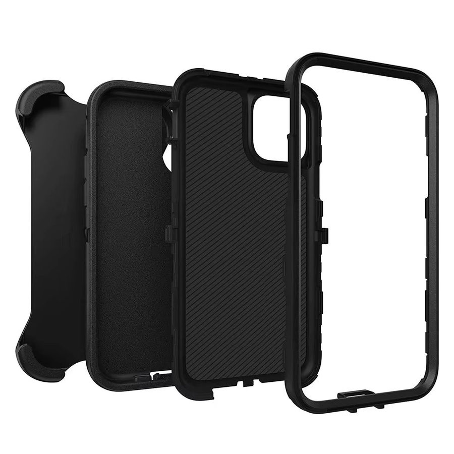 Ott-Box 3-in-1 Panzer-Schutzhülle Heavy-Duty Militär-Grade mit Gürtelclip für iPhone 17 Pro Max, 16 Air, 15, 14, 13, 12, 11 in Schwarz oder Blau - Bild 5