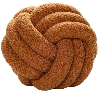 NOHS Cushions Dekofreundliches Kugel-Sofakissen aus Lammsamt in Braun, Rund, Durchmesser: 22 cm - Bild 1