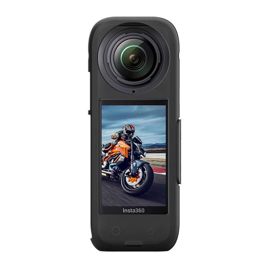 Insta360 X4 Zubehör Set: Gebogene weiche Displayschutzfolie, Silikonhülle und Objektivdeckel in Schwarz - Bild 1