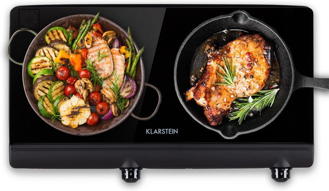 Klarstein Cookbuddy Doppel-Kochfeld aus Glaskeramik in Schwarz mit 2400W und 5 Leistungsstufen - Bild 1