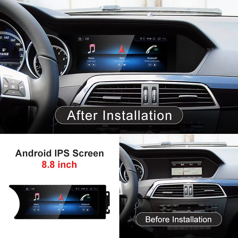 STWEI Android Auto Multimedia Player 8,8 Zoll für Mercedes Benz C Klasse W204 S204, Schwarz - Bild 2