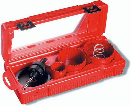 Cimco Lochsägen-Set aus HSS in Rot mit 35 mm, 68 mm und 75 mm Durchmesser - Bild 1