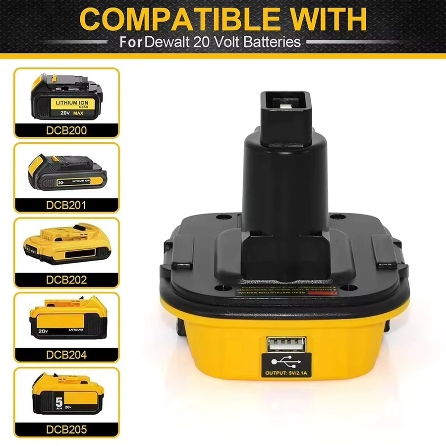 DCA1820 Batterieadapter Ersatz für DeWalt 18V auf 20V Adapter für DeWalt 18V Werkzeuge, Gelb - Bild 5