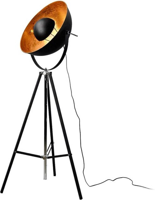 Lindby Stehlampe Mineva Modern Tripod aus Metall in Schwarz, 1-flammig E27, Höhe: 180 cm, Breite: 66 cm, Tiefe: 66 cm - Bild 1