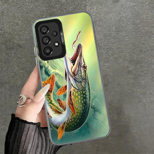 Stoßfeste Handyhülle mit Karpfenfisch-Angelruten-Design für Samsung Galaxy A-Serie (A06, A13, A14, A15, A16, A17, A23, A24, A25, A26, A33, A34, A35, A36, A37, A54, A55, A56, A57), Multicolor - Bild 1
