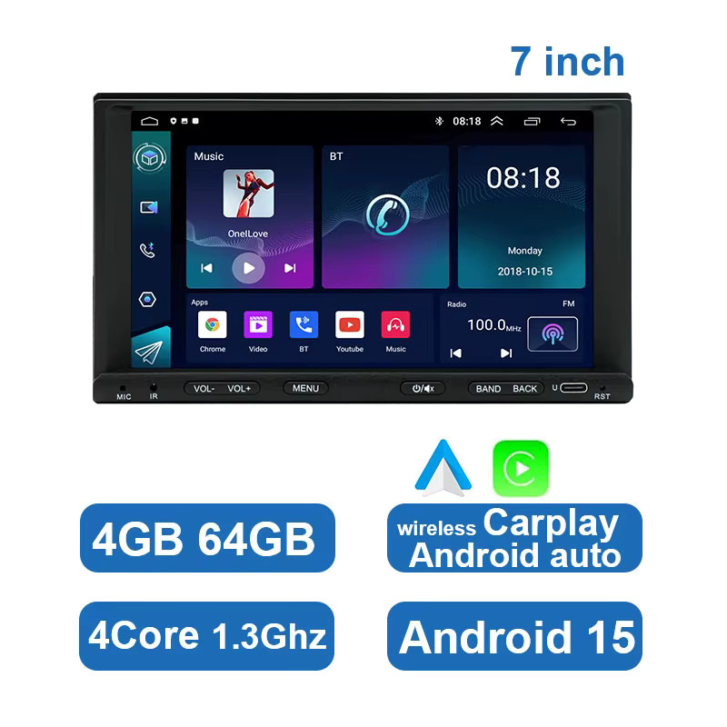 ESSGOO 7 Zoll Universal-Autoradio mit Android, Carplay und GPS in Schwarz - Bild 7