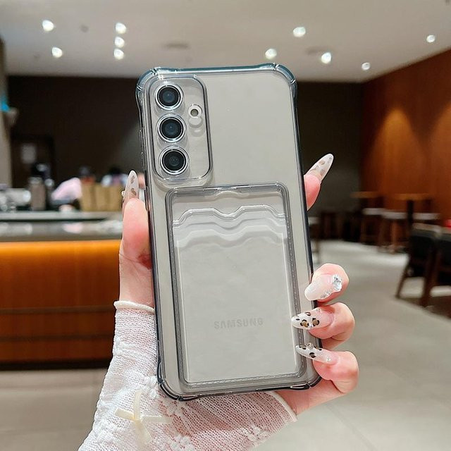 Transparente Handyhülle mit Kartenfach für Samsung Galaxy Modelle S26 S25 S24 S23 S22 Ultra S25 FE A56 A55 A36 A35 A17 A16 A15 5G - Bild 1