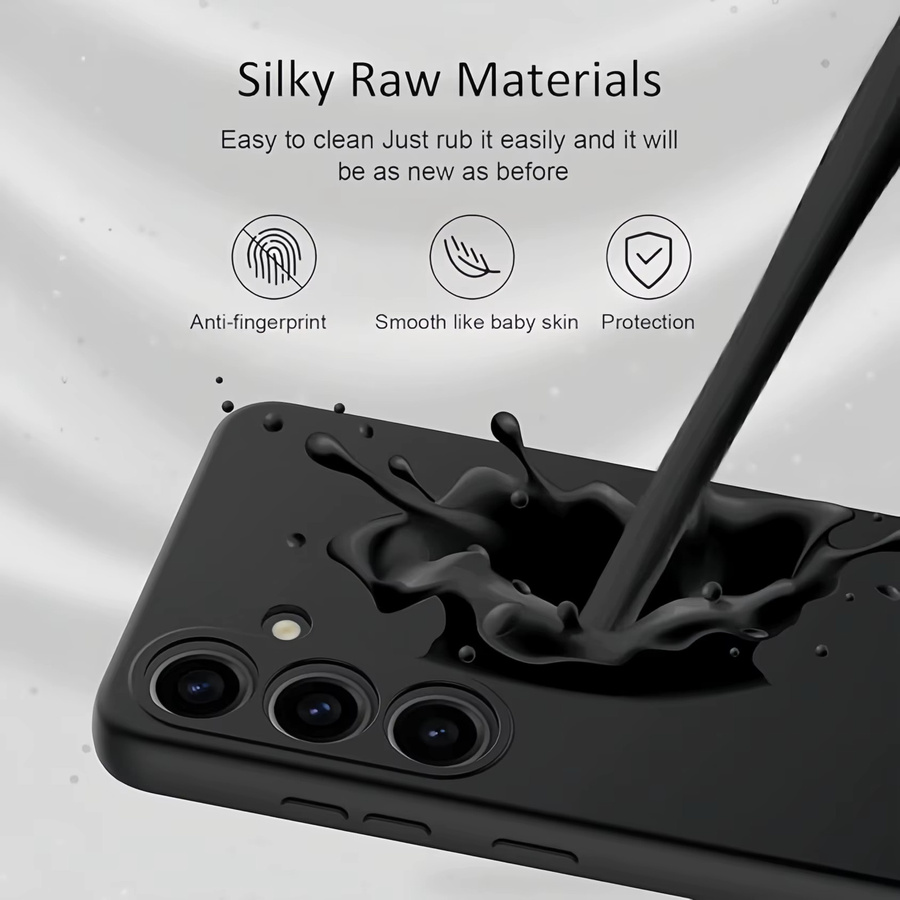 Noble Fashion Flüssigsilikonhülle für Samsung Galaxy S26 Plus in Schwarz, stoßfest und schützend - Bild 4