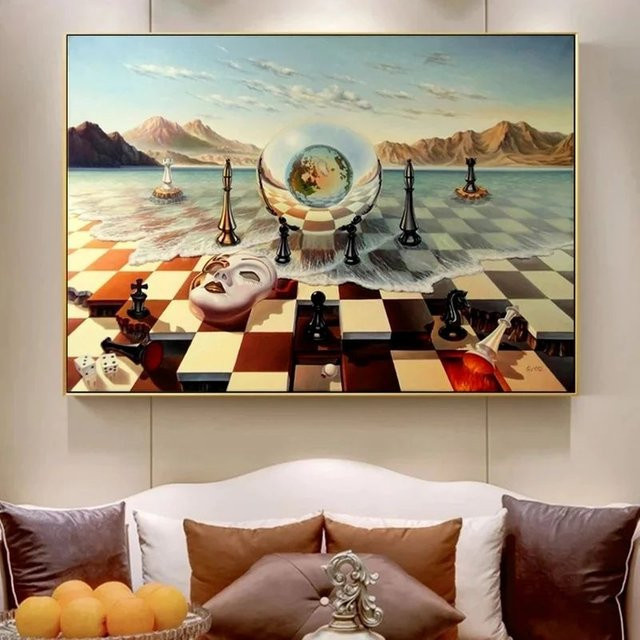 Leinwandgemälde Potdemiel von Salvador Dali als abstrakte Wandkunst in Mehrfarbig - Bild 1
