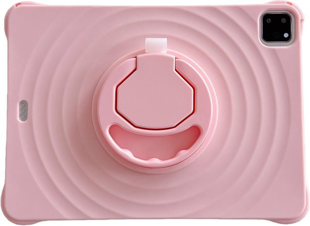 Silikon Tablet-Hülle für Samsung Galaxy Tab A11 Plus und A9 Plus mit Ständer und Schulterriemen in Rosa - Bild 1
