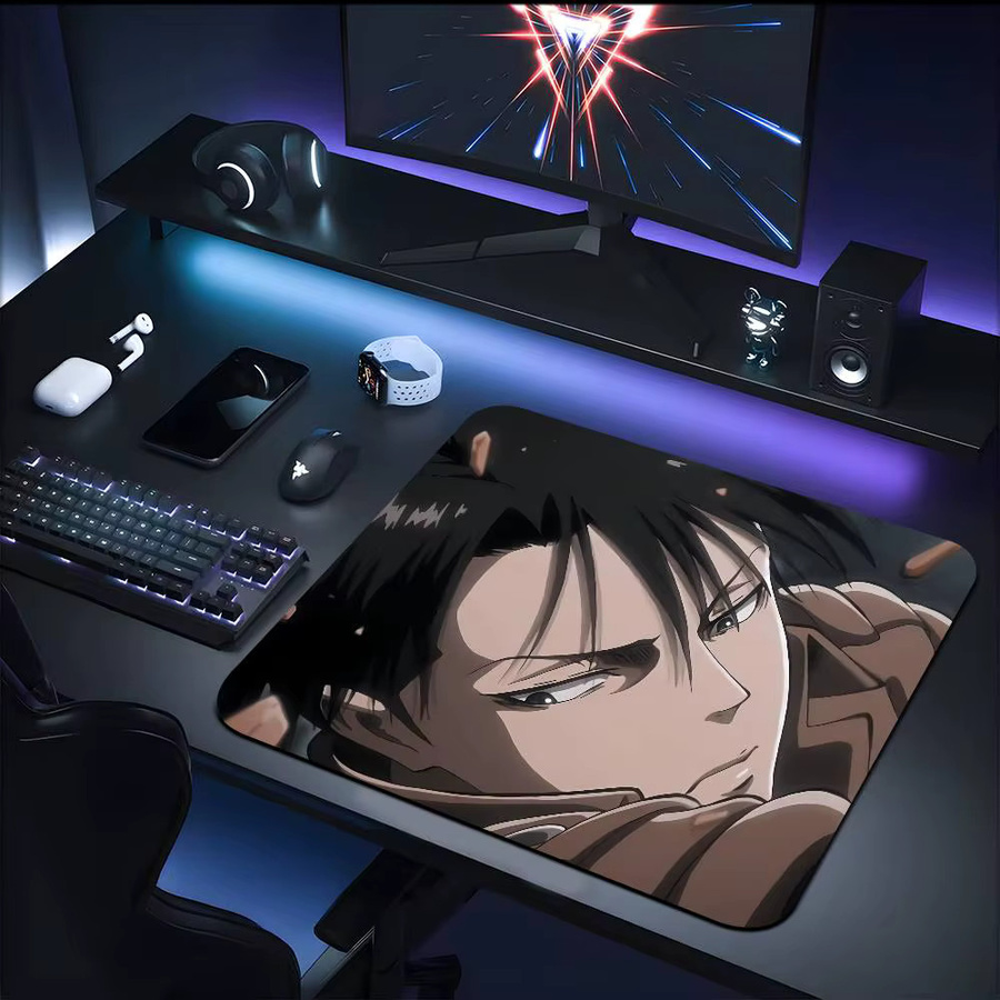 Levi Ackerman Mauspad Multicolor rutschfestes Schreibtischpad für Tastatur und Laptop - Bild 3