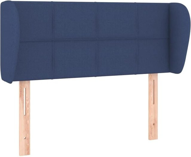 vidaXL Kopfteil mit Ohren in Blau, gepolstertes Stoff-Kopfteil, Breite: 103 cm, Tiefe: 23 cm, Höhe: 78 bis 88 cm - Bild 1