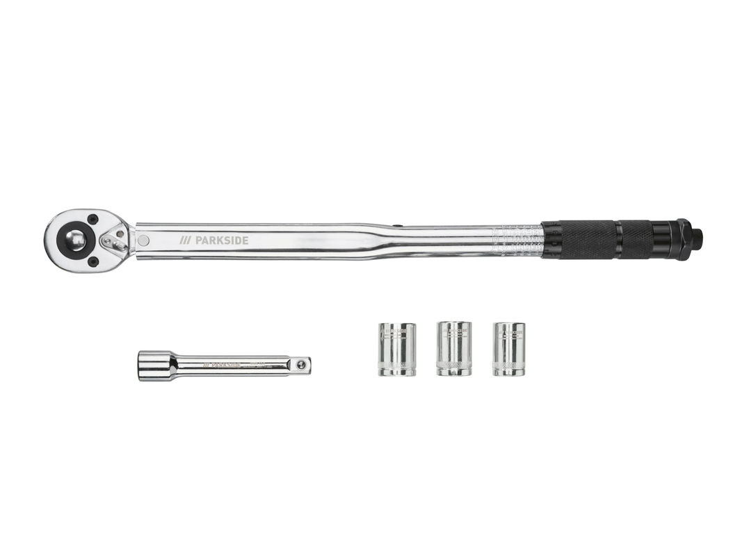 Parkside Drehmomentschlüssel-Set, 5-teilig, 1/2 Zoll, Silber - Bild 3