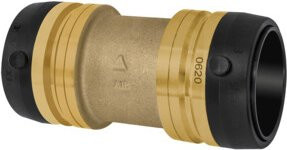 Riegler Gerader Verbinder Sharkbite aus Messing für Rohr-Außen-Ø 35 mm in Gold - Bild 1