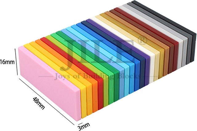 Jile MOC Glatte Fliesen 2x6 DIY Bausteine Set, 40 Stück, Lila und Bunt, Kreatives BauSpielzeug für Kinder - Bild 1