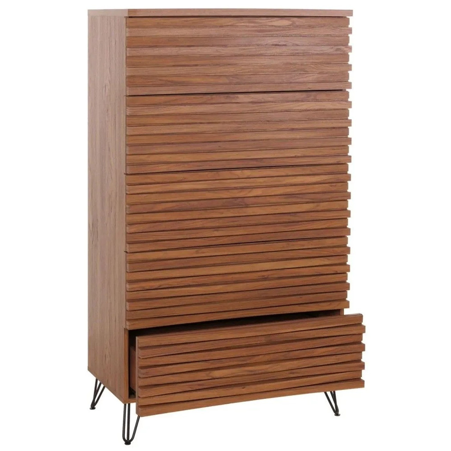 MCW Highboard Kommode M49 mit 5 Schubladen in Walnuss-Optik, B/H/T: 145 x 80 x 44 cm - Bild 2