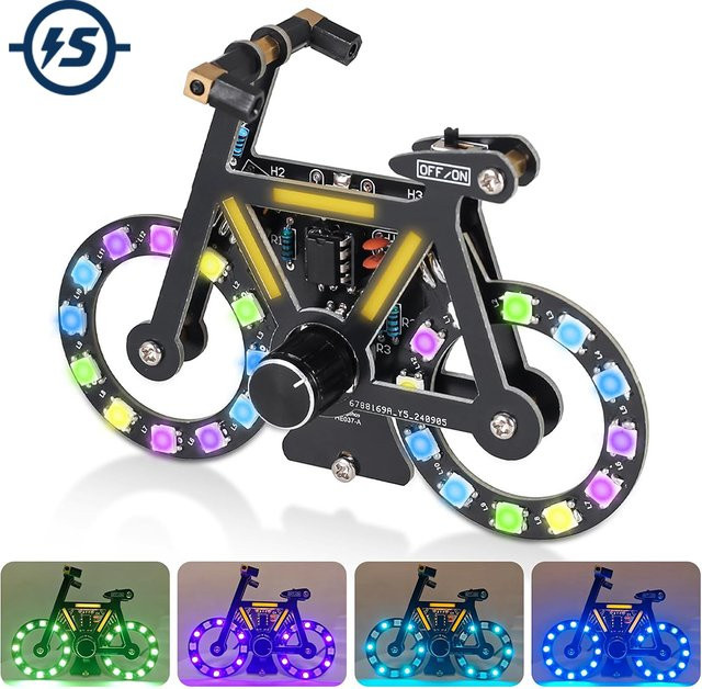IST DIY Fahrrad Lötprojekt, Elektronische Suite mit SMD RGB LED Lichter, Knopfsteuerung - Bild 1
