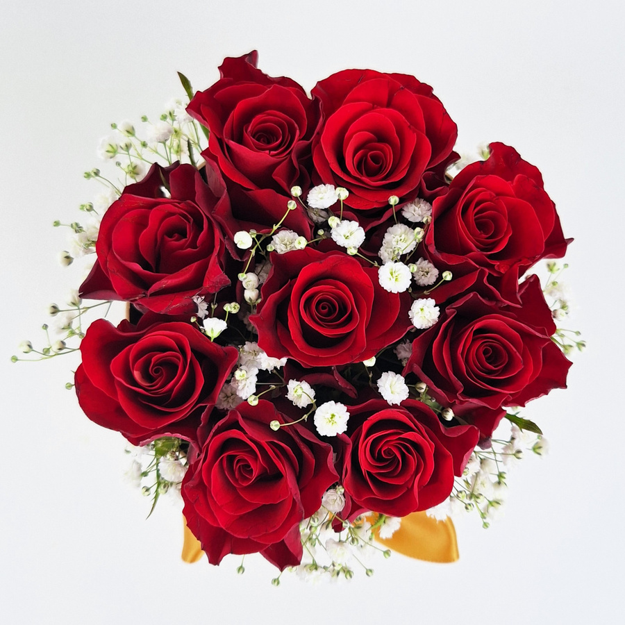 Box Rom Arrangement Rosen Red Round - Bild 2