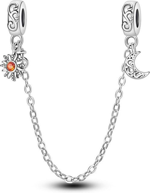 Sicherheitskette 925 Silber, Perle, Zirkonia, Damen - Bild 1