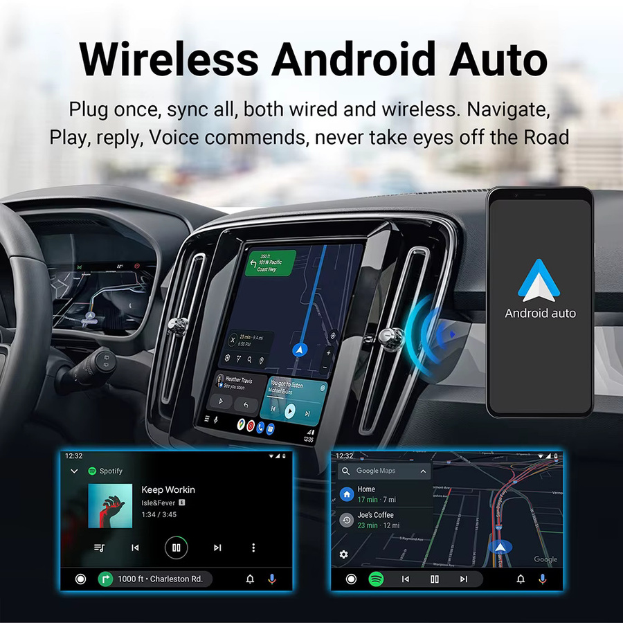 ANYFAR Drahtlose CarPlay und Android Auto Retrofit Kit Decoder Box für Volvo Modelle 2017-2022 V60 V90 S60 XC40 XC60 XC90 S60 S90 via Bluetooth - Bild 2