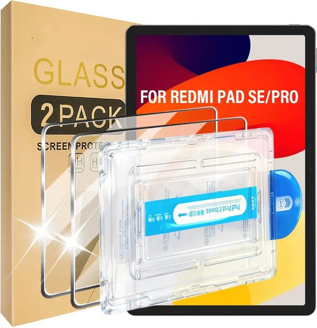 2er-Pack Xiaomi Displayschutzfolie aus gehärtetem Glas, transparent, passend für Redmi Pad Pro, Pad SE, Xiaomi Pad 7, Pad 6 und weitere Modelle - Bild 1