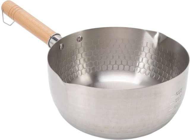 TOMTOP JMS Antihaft-Kasserolle aus Edelstahl in Silber mit Holzgriff, Durchmesser: 20 cm - Bild 1