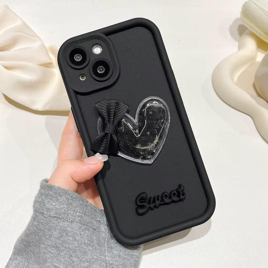AKABEILA Silikonhülle mit Cartoon-Herz Design für iPhone in Rot - Bild 5