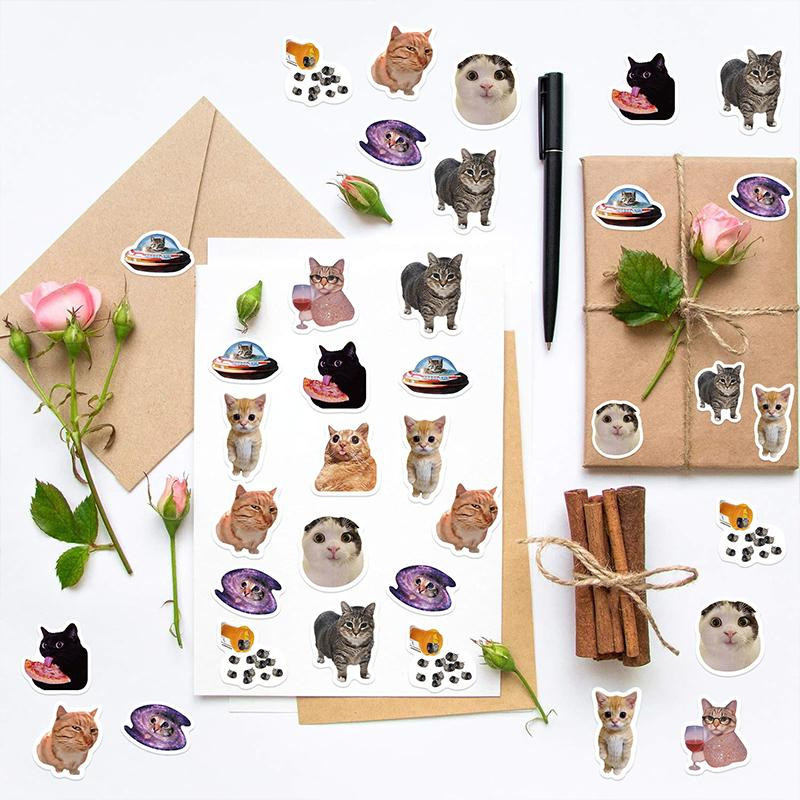 500 Stück Niedliche Katzen Aufkleber aus PET in Multicolor von Linyi Toy - Bild 2