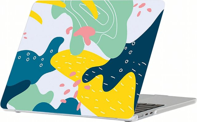 FocusOnPC Hartschalenhülle mit abstraktem Aufdruck für MacBook Air und Pro (13, 14, 15, 16 Zoll), kratzfeste Laptop-Schutzhülle, transparent/multicolour - Bild 1