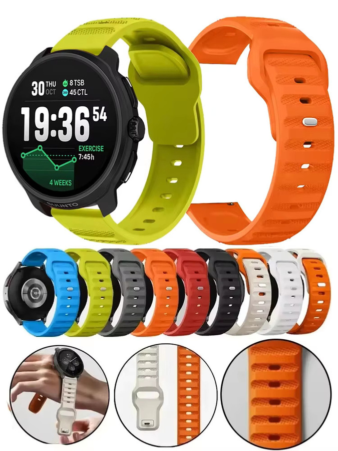Suunto Silikonarmband, Schwarz, Unisex, 20 mm, 22 mm - Bild 7