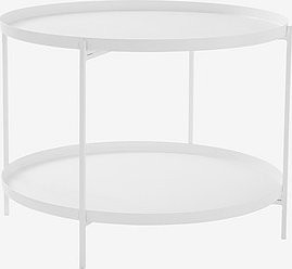 Jotex Beistelltisch DAVIS in Weiß, runder Serviertisch aus Metall mit Ø 63 cm - Bild 1