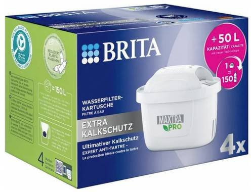 Brita MAXTRA PRO Extra Wasserfilter-Kartuschen für Kalkschutz, 4er Pack, Weiß - Bild 1