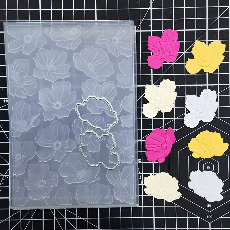 2-teiliges Set Silberne Lotusblume mit 3D-Reliefordner und Schneidform für DIY-Bastelarbeiten und Scrapbooking - Bild 6