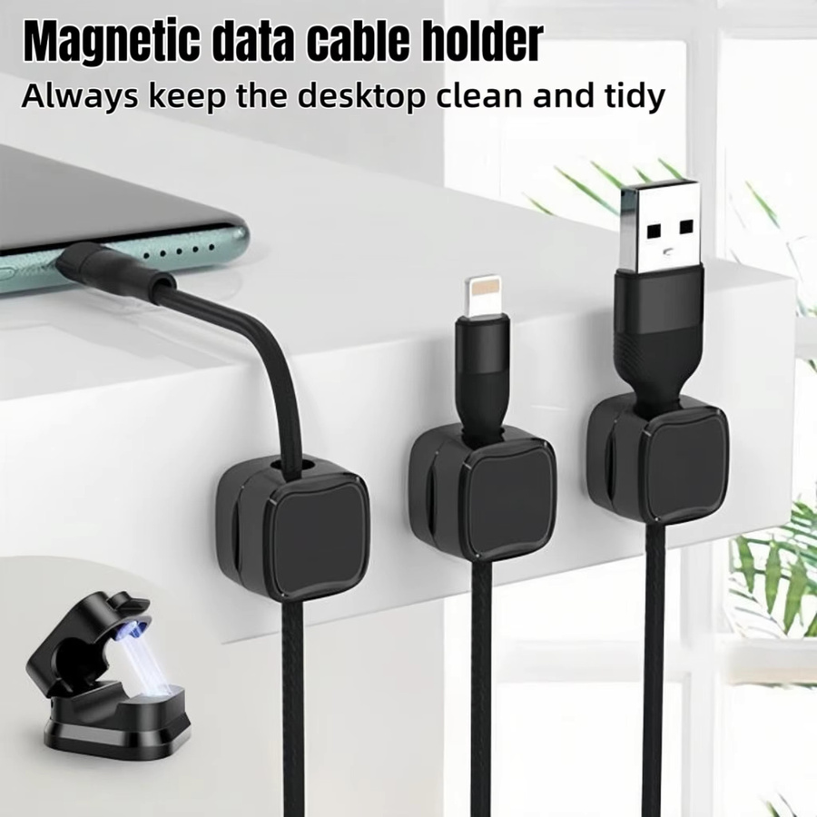 Magnetischer Kabelmanager zur Kabelorganisation, selbstklebende Kabelklemme für Datenkabel, verstellbar, in Schwarz oder Weiß - Bild 4