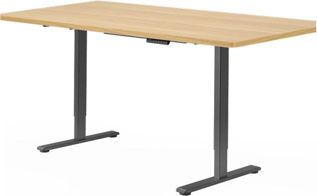 FlexiSpot Höhenverstellbarer Schreibtisch mit elektrischem Motor, Rechteckig, B/T/H: 166,9 x 85,8 x 6,2 cm, Ahorn/Schwarz - Bild 1