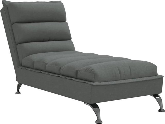 vidaXL Chaiselongue modern in Grau mit Kissen und Schaumstofffüllung, B/T/H: 174,0 x 74,0 x 56,0 cm - Bild 1