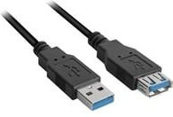 Sharkoon USB 3.2 Gen 1 Verlängerungskabel USB-A Stecker auf USB-A Buchse, Schwarz - Bild 1