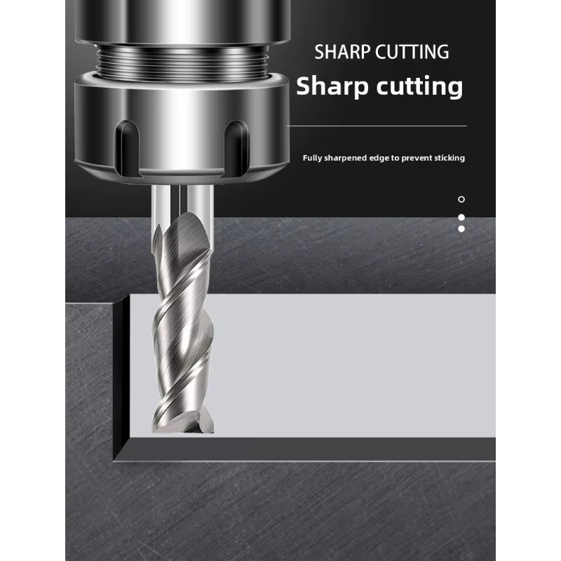 GAMONT 2-Schneidiger Hartmetall-Schaftfräser HRC55 Beschichtet mit geradem Schaft als Präzisions-Flachfräser für CNC-Stahl und Aluminium in Silber - Bild 3