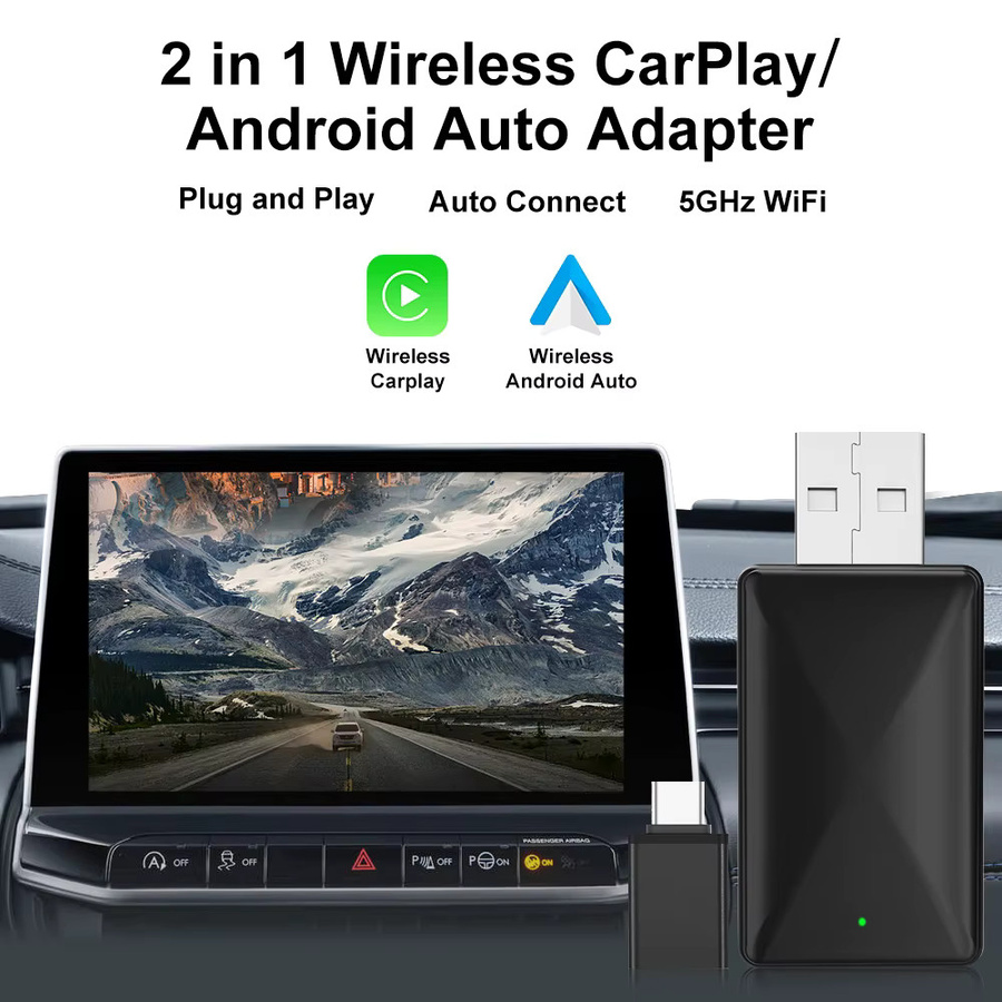 FLIXIVI 2-in-1 Wireless Carplay und Android Auto Adapter in Schwarz für OEM-Fahrzeuge mit USB Plug-and-Play - Bild 4