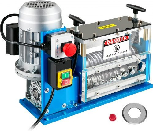 VEVOR Elektrische Abisoliermaschine 370 W für Kupferdrähte, 11 Kanäle und 10 Klingen, Abisolierwerkzeug für 1,5 mm bis 38 mm, Farbe: Blau - Bild 1